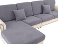 Couch Cushion Covers for Sectional Sofa L Shape Washable Separate Seat Chaise Couch Cover Stretch Sofa Slipcovers with 2 Pcs Pillowcases(3 Seater + 1 Chaise, Light Grey)