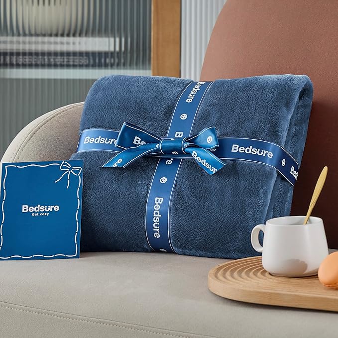 Bedsure GentleSoft Fleece Throw Blanket Mineral Blue - 300GSM Blankets for Couch, Sofa, Bed, Soft Lightweight Plush Cozy Throws for Toddlers, 50x60 inches