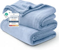 Bedsure GentleSoft Fleece Bed Blankets Queen Size Light Blue - Soft Lightweight Plush Fuzzy Cozy Luxury Blanket Microfiber, 90x90 inches