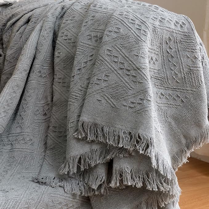 HOMERILLA Sectional Couch Covers for Sectional Sofa L Shaped Sofa Cover Blanket 2 Pieces L Shape Furniture Protector for Pets Dogs (Light Grey, XX-Large)