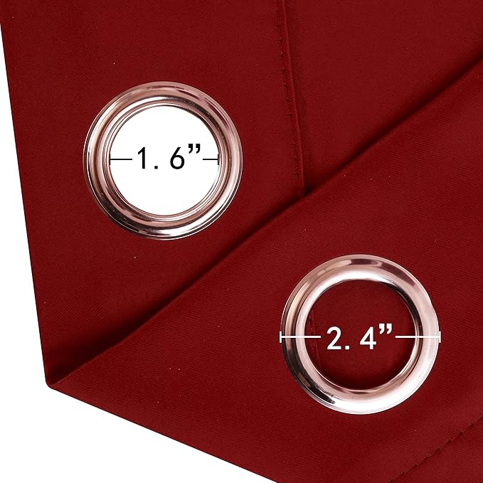 LEMOMO Red Blackout Curtains 42 x 54 Inch Length Set of 2 Panels Grommet Bedroom Curtains for Living Room