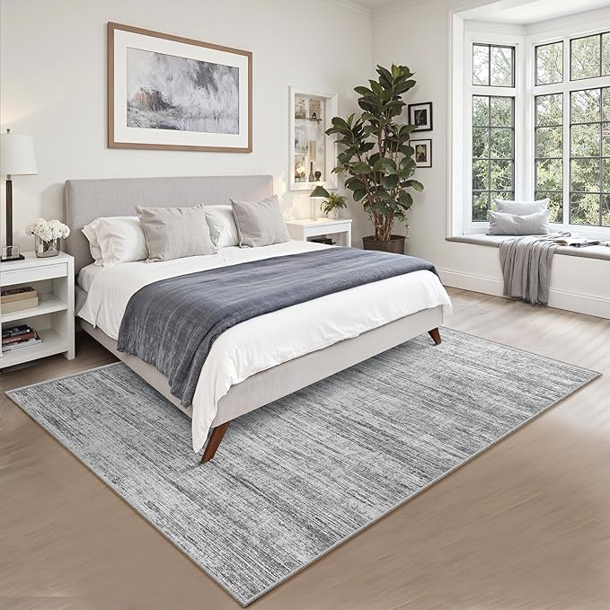 5x7 Area Rugs - Ultra-Thin Washble Rugs,Non-Slip Low Pile Abstract Print Rugs for Living Room,Home Office Decor,Stain Resistant Machine Washable Area Rug