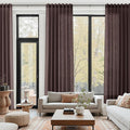 Coffee Brown Linen Curtains for Living Room 126 Inches Long Light Filtering Semi Sheer Curtain Back Tab Modern Rustic Home Decor Neutral Drapes Floor to Ceiling High Window for Bedroom 52x126,2 Panels