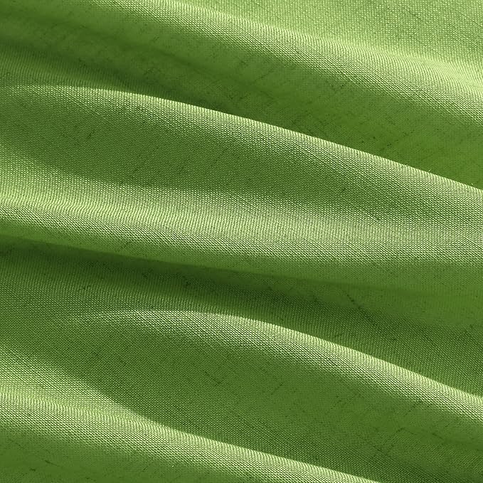 Nanspring Lime Green Linen Blend Light Filtering Back Tab Curtains 102 Inches Long, Semi Sheer Privacy Drapes for Living Room & Bedroom, 52x102 inch, 2 Panels