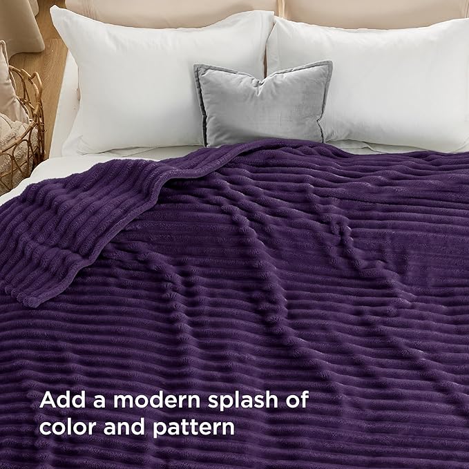 Bedsure GentleSoft Purple Fleece Blanket for Couch - Super Soft Cozy King Blankets for Women, Cute Small Blanket for Girls, 108x90 Inches