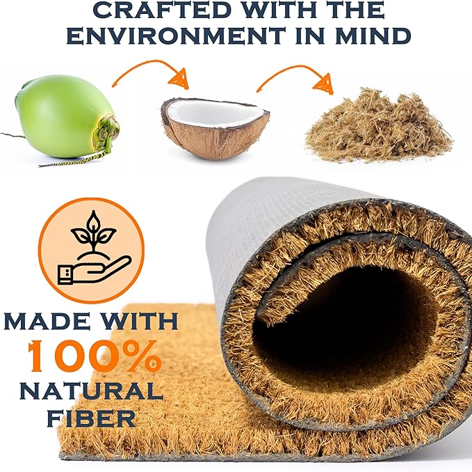 MAINEVENT Blank Doormat Coir 30x17 Inch for Screen Printing, Plain Door Mat for Outdoor Painting