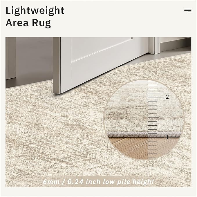 Runner Rug 2x5 Washable Non-Slip Kitchen Runner Rugs for Bathroom Laundry Room Beige Vintage Floor Carpet Runners for Hallway Entryway