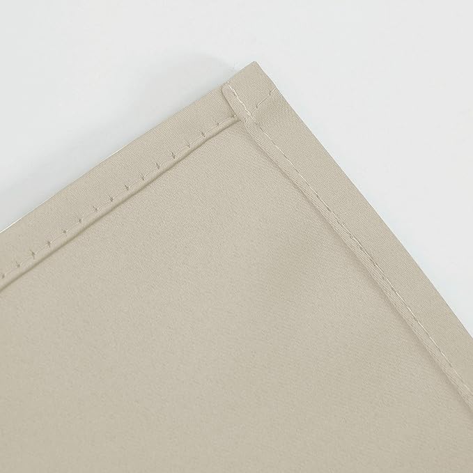 LEMOMO Light Beige Blackout Curtains 40 x 63 Inch Length/Set of 2 Curtain Panels/Thermal Insulated Room Darkening Blackout Curtains for Bedroom