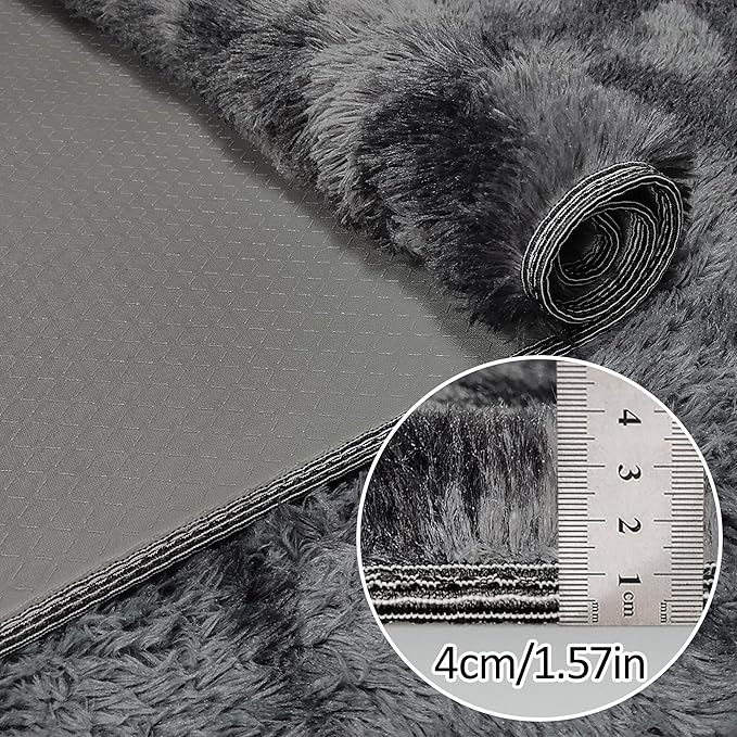 Black Grey Tie-Dyed Rug for Living Room 6x9 Fluffy Area Rug Mat Bedside Throw Rug for Bedroom Kids Room Boys Teens Nursery Baby Dorm Office Home Decor Aesthetic Carpets