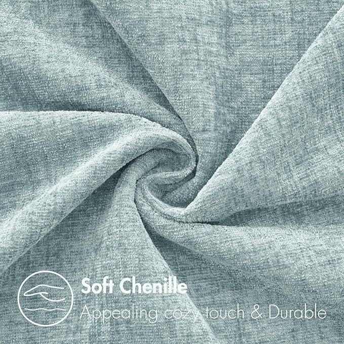 MIULEE Pack of 2 Light Blue Throw Pillow Covers 20x20 Inch Soft Chenille Pillow Covers for Sofa Living Room Spring Home Decor Couch Solid Dyed Cases
