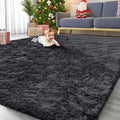 OLANLY 9x10 Machine Washable Large Area Rugs for Living Room, Bedroom, Soft Fluffy Shaggy Bedside Rug, Indoor Floor Carpet for Kids Girls and Boys, Dorms, Nursery, Home Decor Aesthetic, Black