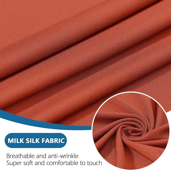 hyha Milk Silk Couch Cushion Covers, Soft Magic Sofa Covers Washable for 3 Cushion Couch, Stretch Sectional Outdoor Cushion Covers for Patio Furniture with Elastic Bottom(3 Packs, Rust)