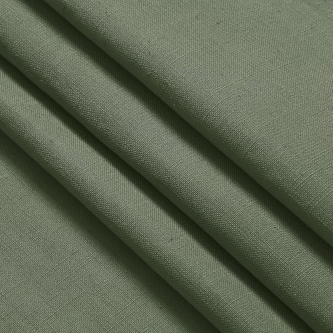 Nanspring Olive Green Linen Curtains 72 Inches Long 2 Panels Set for Living Room Back Tab Rod Pocket Light Filtering Semi Sheer Privacy Drapes Cotton Farmhouse Bedroom Curtain 52X72 Inches