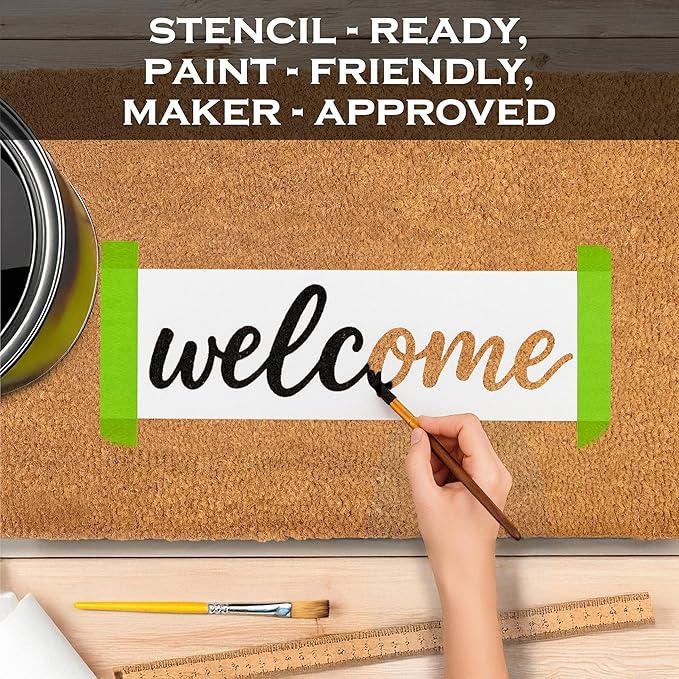 MAINEVENT Blank Doormat Coir 30x17 Inch for Screen Printing, Plain Door Mat for Outdoor Painting