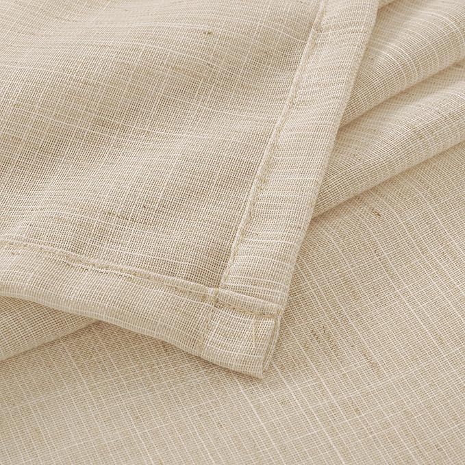 BGment 108 Inch Length Linen Curtains for Living Room Windows, Semi Sheer Natural Textured Drapes for Bedroom Dining Farmhouse Decorative Rustic Rod Pocket Lightweight, 2 Panels, Each 52 Inch Wide