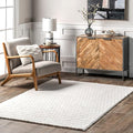 Nuloom Nia White/Ivory, 7'6" x 9'6", Cozy Shag, Fluffy and Soft, High Traffic, Stain Resistant, Easy Clean, Durable Machine Washable Area Rug for Bedroom, Living Room, Dining, Den, Foyer, Entryway