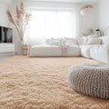 OLANLY 6x12 Machine Washable Large Area Rugs for Living Room, Bedroom, Soft Fluffy Shaggy Bedside Rug, Indoor Floor Carpet for Kids Girls and Boys, Dorms, Nursery, Home Decor Aesthetic, Beige