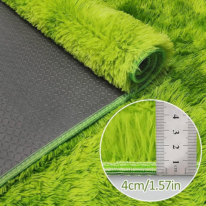 Small Tie-Dyed Area Rug for Bedroom 3x5 Mini Green Fluffy Rug Mat Bedside Throw Rug for Kids Room Boys Teens Nursery Baby Dorm Living Room Home Decor Aesthetic Carpets
