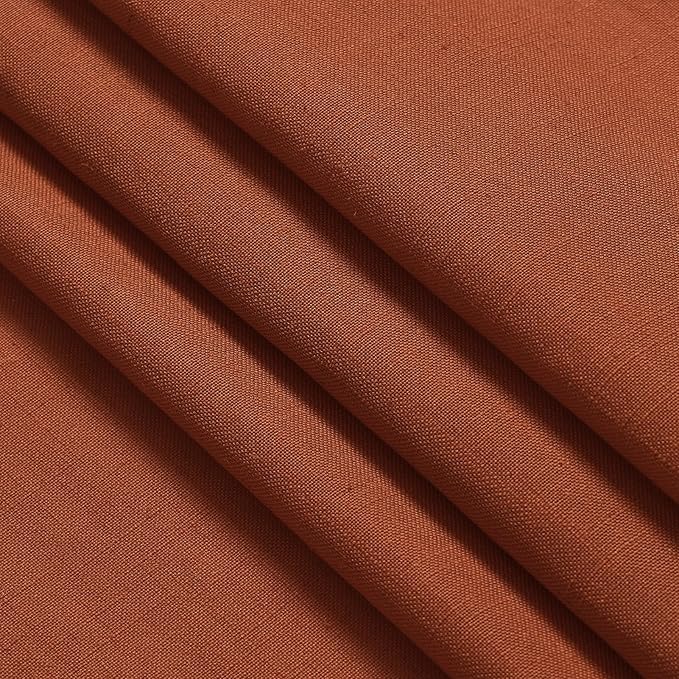Terracotta Linen Curtains 84 inches Long 2 Panel Set Back Tab Rod Pocket Rustic Farmhouse Boho Curtains for Living Room Semi Sheer Brick Burnt Orange Bohemian Fall Decor for Dining Room Rust