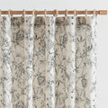 jinchan Floral Curtains 63 Inch Length Black Flower Linen Farmhouse Curtain for Living Room French Country Vintage Curtain Rod Pocket Curtains Set 2 Panels Balck Floral Printed