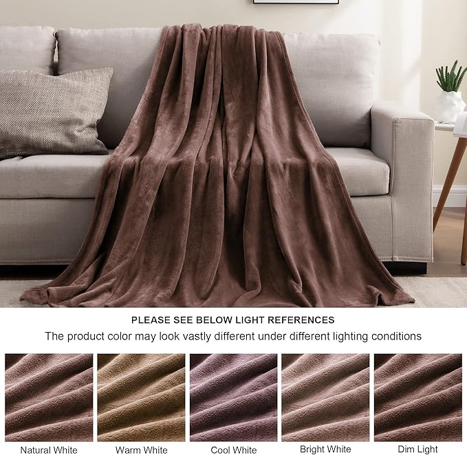 BEDELITE Fleece Blanket Twin Size Brown Throw Blankets for Couch & Bed, Luxury Plush Cozy Fuzzy Blanket 60x80 inches, Super Soft Warm Lightweight Throw Blanket for Travel Camping