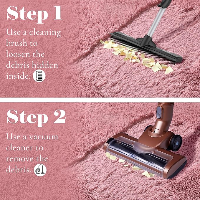 ONASAR Blush Area Rugs for Bedroom Living Room, Fluffy Fuzzy Shag Shaggy 4x6 Bedside Rug, Soft Plush Indoor Floor Carpet for Nursery Kids Girls Boys Teen Dorm Home Office Decor Aesthetic