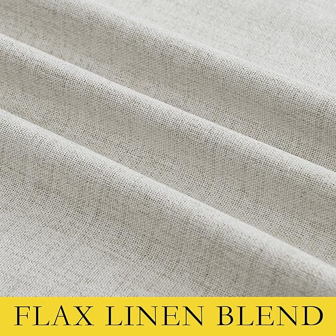 NICETOWN Snowbound Vintage Linen 100% Blackout Curtains for Dining Room, Thermal Insulated Curtains 54" Long, Noise Reducing Window Treatment Drapes for Kitchen, 42" Wide Per Panel, Set of 2