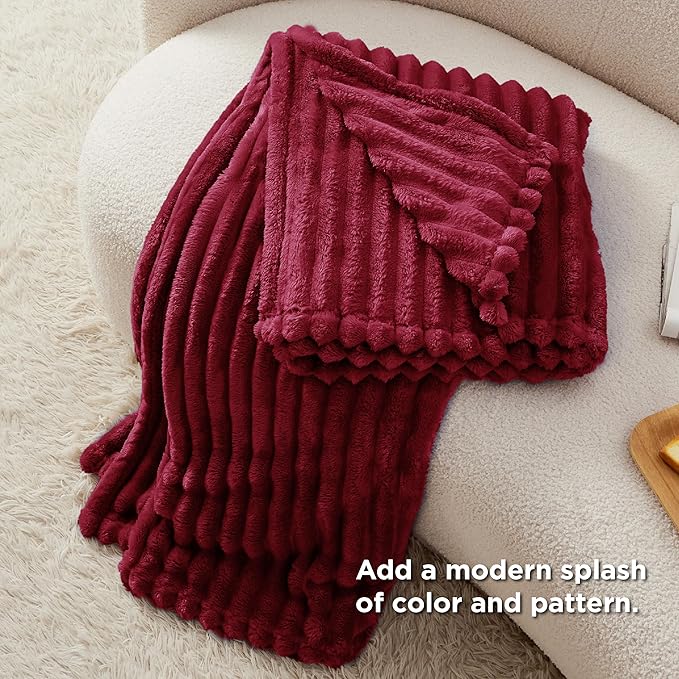 Bedsure GentleSoft Red Fleece Blanket for Couch - Cozy Soft Blankets for Women, Cute Small Throws for Girls, 60x80 Inches