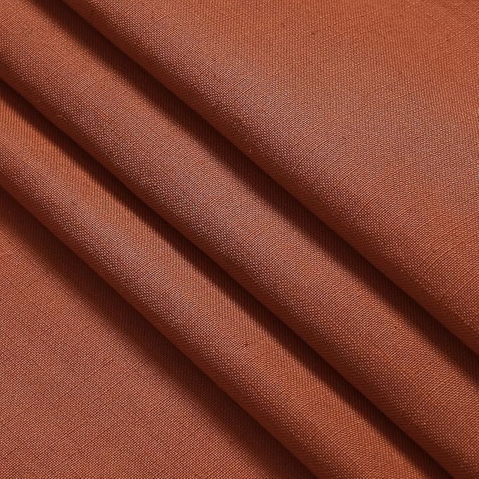 Nanspring Rustic Farmhouse Linen Curtains 96 Inches Long 2 Panel Set Back Tab Terracotta Boho Curtain for Living Room Semi Sheer Light Filtering Luxury Home Decor for Bedroom Dining Room 60x96