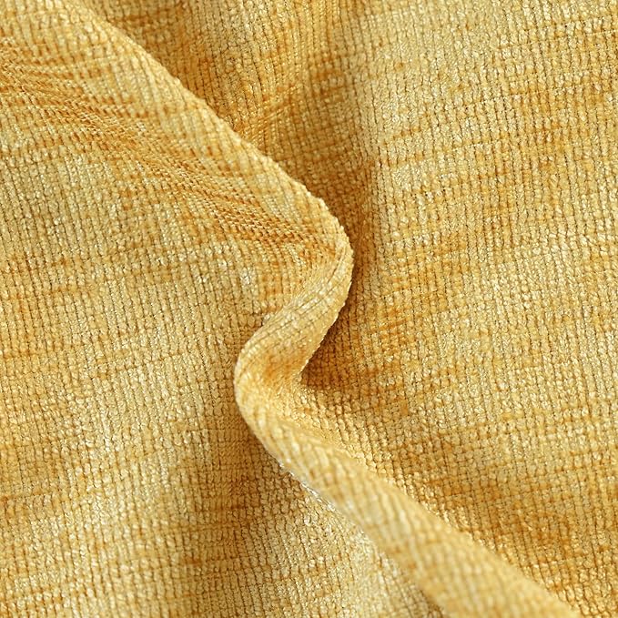 CaliTime Throw Pillow Covers Decorative 16 X 16 Inches Pack of 2 Cozy Soft Chenille Cushion Cases for Couch Sofa Bed Living Room Home Gold