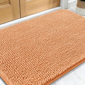 OLANLY Dog Door Mat for Muddy Paws 32x20, Absorbs Moisture and Dirt, Absorbent Non-Slip Washable Doormat, Quick Dry Chenille Mud Mat for Dogs, Entry Indoor Entryway Carpet for Inside Floor, Orange