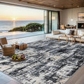 Area Rugs 10x14 Living Room - Washable Rug Modern Abstract Soft Large Neutral Non-Slip Carpet Indoor Floor Thin Carpets for Bedroom Dining Room Farmhouse Nursery Home Office Black Gold