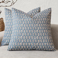 Foindtower Set of 2 Decorative Vintage Floral Print Throw Pillow Covers Neutral Modern Farmhouse Cushion Covers Boho Home Decor for Sofa Couch Chair Bedroom Living Room,20×20 Inch,Dusty Blue