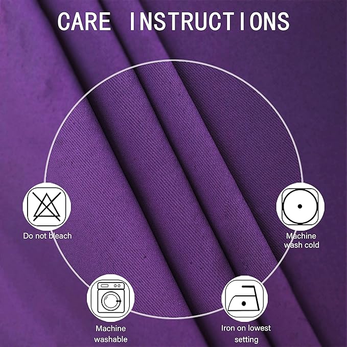 LEMOMO Purple Blackout Curtains 34 x 63 Inch Length/Set of 2 Curtain Panels/Thermal Insulated Room Darkening Blackout Curtains for Bedroom