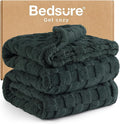 Bedsure GentleSoft Blankets Queen Size for Bed - Super Soft Cozy Spring Blanket for Kids Girls, Large Fuzzy Fleece Throw for Bedroom Decor, Dark Green, 90x90 Inches
