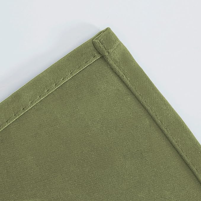 LEMOMO Olive Green Blackout Curtains 66 x 63 Inch Length/Set of 2 Curtain Panels/Thermal Insulated Room Darkening Blackout Curtains for Bedroom