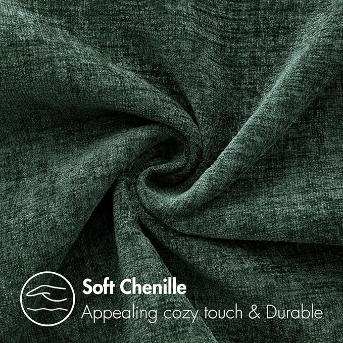 MIULEE Pack of 2 Green Throw Pillow Covers 20x20 Inch Soft Chenille Pillow Covers for Sofa Living Room Couch Solid Dyed Cases