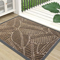 Colorxy Waterproof Doormat, Sturdy Natural Rubber Front Indoor Mat, Non Slip Low Profile Indoor Outdoor Door Mats, Stain and Fade Resistant Floor Mat, Easy Clean Patio Entrance Mat, 36''x24'', Brown