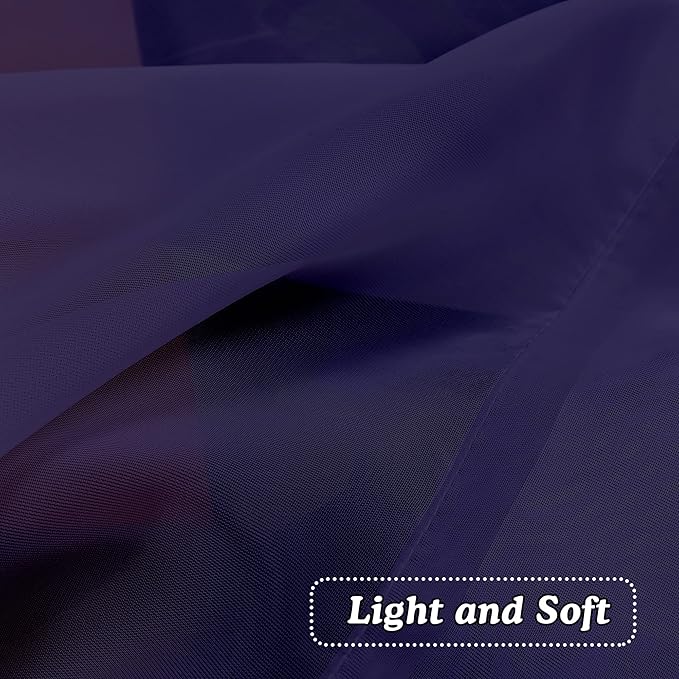OVZME 2 Panels Purple Sheer Valance - Short Sheer Curtain Valances for Windows Basement Semi Sheer Valances for Kitchen Window Dressing with Dual Rod Pocket (Purple, 42 by 14 Inches Long)
