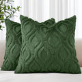 decorUhome Throw Pillow Covers 24x24 Inch Set of 2, Soft Plush Faux Wool Forest Elf Solid Couch Pillow Covers, Accent Euro Sham Farmhouse Neutral Square Pillow Cases for Sofa Bed Living Room