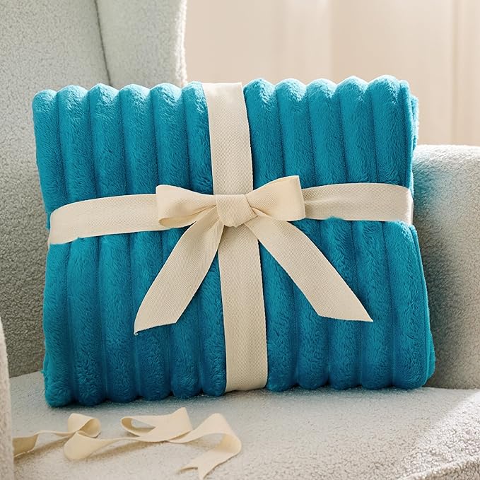 Bedsure GentleSoft Teal Fleece Blanket for Couch - Cozy Soft Blankets for Women, Cute Small Throws for Girls, 50x60 Inches