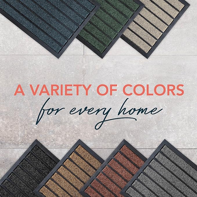 ubdyo Extra Durable Door Mat - Dirt Trapping Outdoor Welcome Mats - Non-Slip Outdoor Indoor Entrance - Low Profile Front Doormat (47" x 32", Bright Blue)