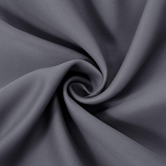 LEMOMO Grey Thermal Blackout Curtains/52 x 72 Inch/Set of 2 Panels Room Darkening Curtains for Bedroom