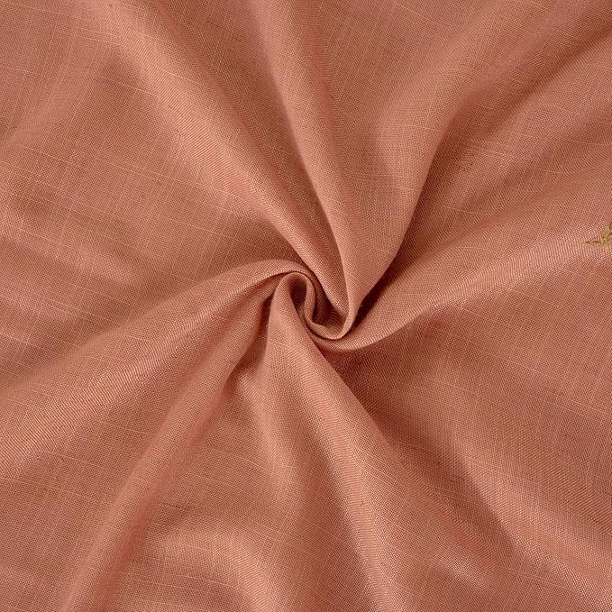 BGment Linen Semi Sheer 80 Inch Curtains for Living Room Windows, Terracotta Light Filtering Drapes with Rod Pocket for Bedroom Dining Burnt Orange Lightweight, 2 Panels Set, Each 52 Inch Wide
